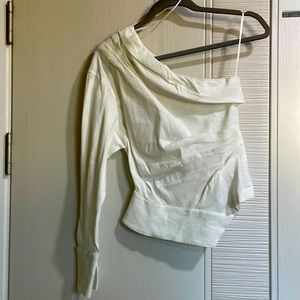 Zara off the shoulder one sleeve top.